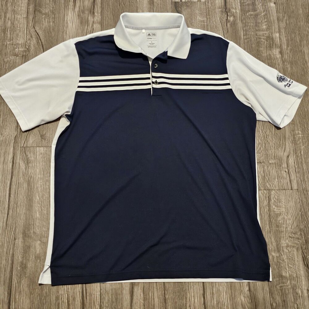 Adidas Trump National Golf Club Shirt XL Blue White Stripe ClimaCool Performance